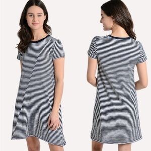 D154 ATM Size Large Striped Pima Cotton Short Sleeve Dress